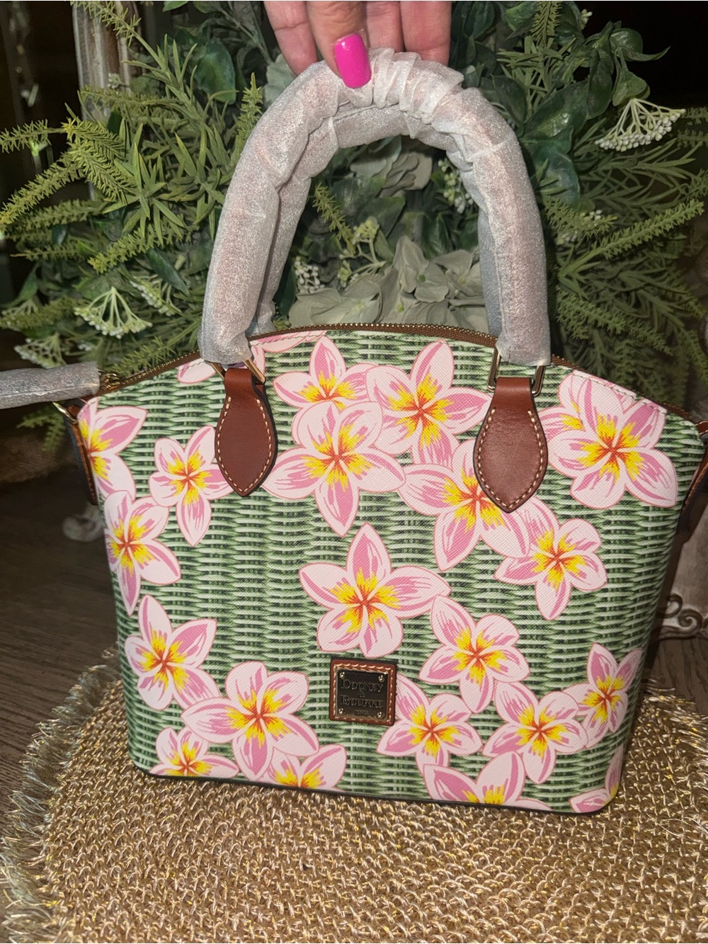 NWT $469 Dooney & Bourke Limited Plumeria Satchel  GORGEOUS Bag - Picture 5 of 8